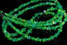 Natural Ethiopian Green Opal Chip Beads 4-5mm 16" Strand Fire Gemstone
