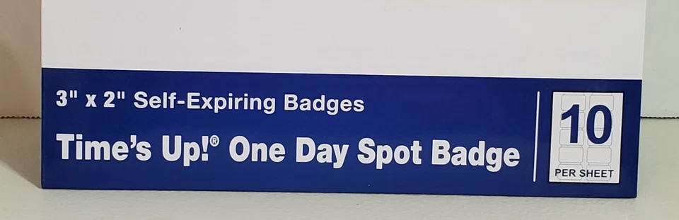 Time's Up! Self-Expiring One-Day Visitor Badges 3 x 2 10x Packs of 100 Tot 1,000 - Image 4 of 4