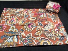 Thatch Home Floral Jacobean Pillow shams STANDARD Set 2pc Quilted terracotta