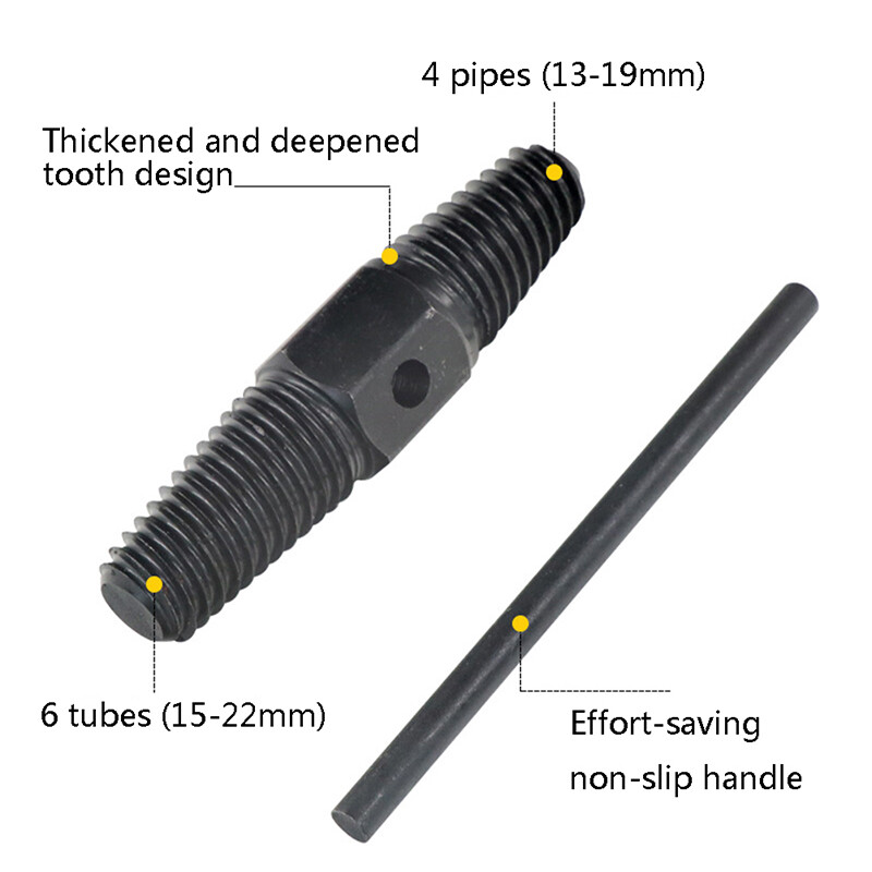 Dual-Use Broken Screw Extractor – 1/2" & 3/4" Pipe And Bolt Remover For Faucets, Valves, And Water Pipes