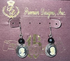 Premier Designs Jewelry Silhouette Cameo Pierced Earrings New