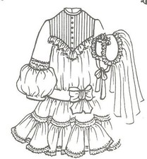 Sewing Pattern doll size 20-21" Vintage Fashion doll Modern Communion dress 996