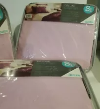 6 Piece Queen Sheet Set Pink Flat Sheet Fitted Sheet 4 Pillowcases