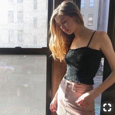 black smocked tank top