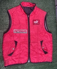 VINTAGE PUMA INTERNATIONAL AUTOBAHN NO SPEED LIMIT RACING ZIPPER VEST RED