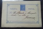1876 Tarjeta entero postal Alfonso XII 8 dos variedades 8ce y 8co