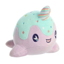 Aurora World Plush - Tasty Peach - PASTEL LOLLIPOP NOMWHAL (7 inch) -Stuffed Toy