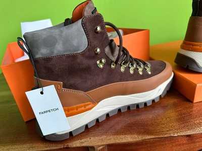 Santoni contrast-panel lace-up hiking boots UK 10 EUR 44 NEW
