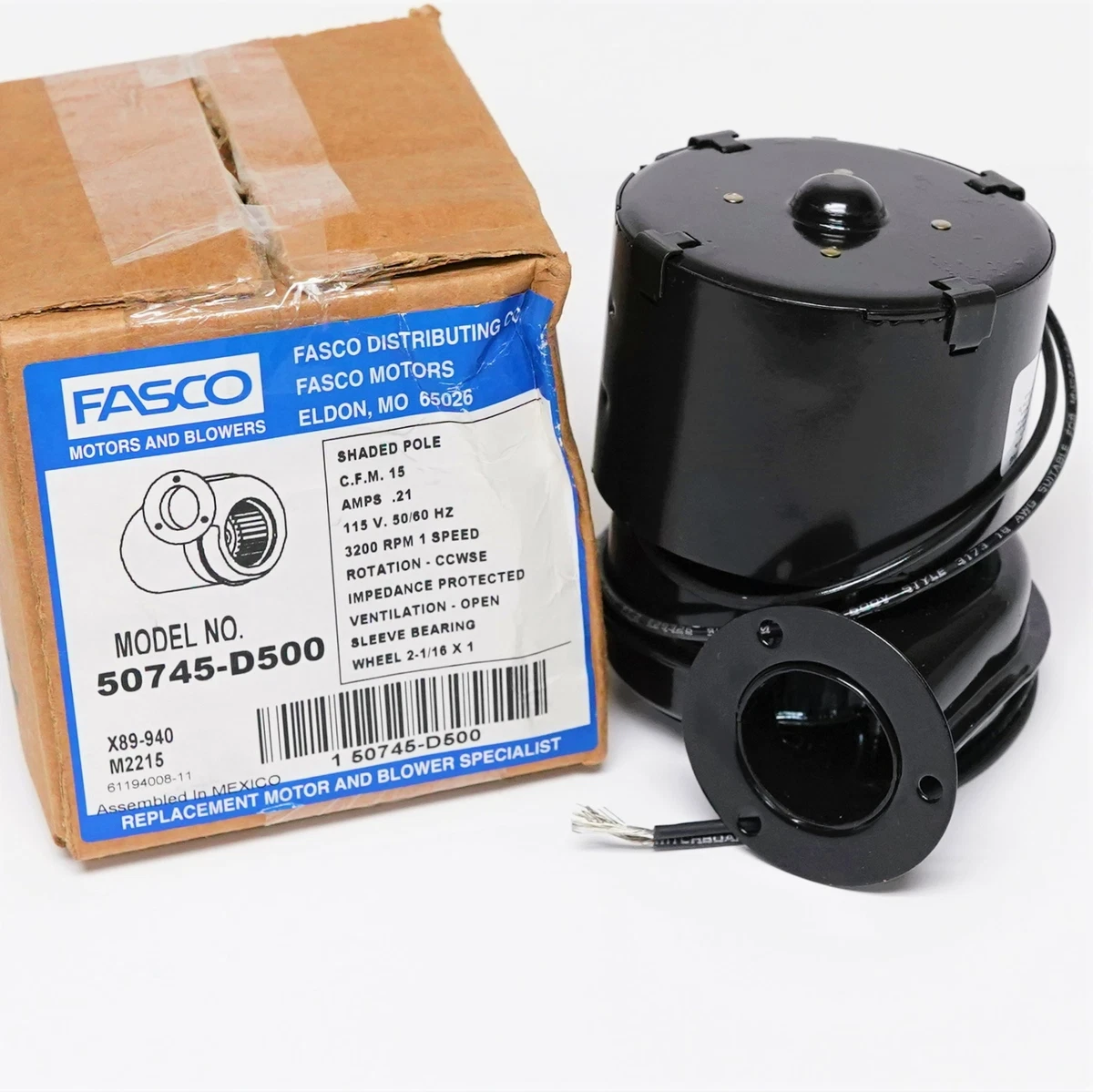 Fasco 50745-D500 Centrifugal Fireplace Blower Motor Assembly | eBay