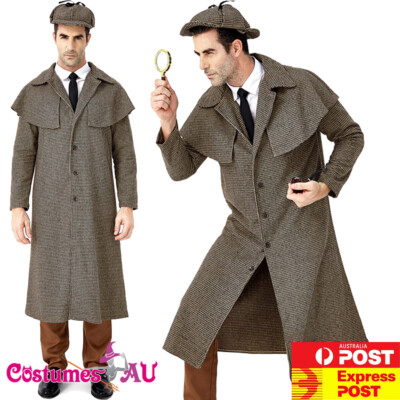 Mens Sherlock Holmes Costume Detective Book Week Halloween - Main Image