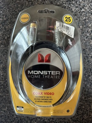 Brand New Sealed Monster Cable Home Theater Coax Video Basic Cable 25ft Black