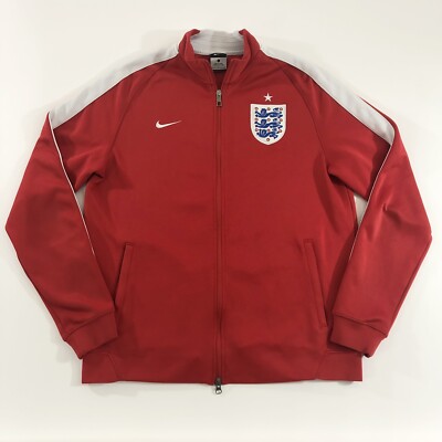 Nike England Soccer Futbol Men’s Track Jacket Full Zip Red Size Large