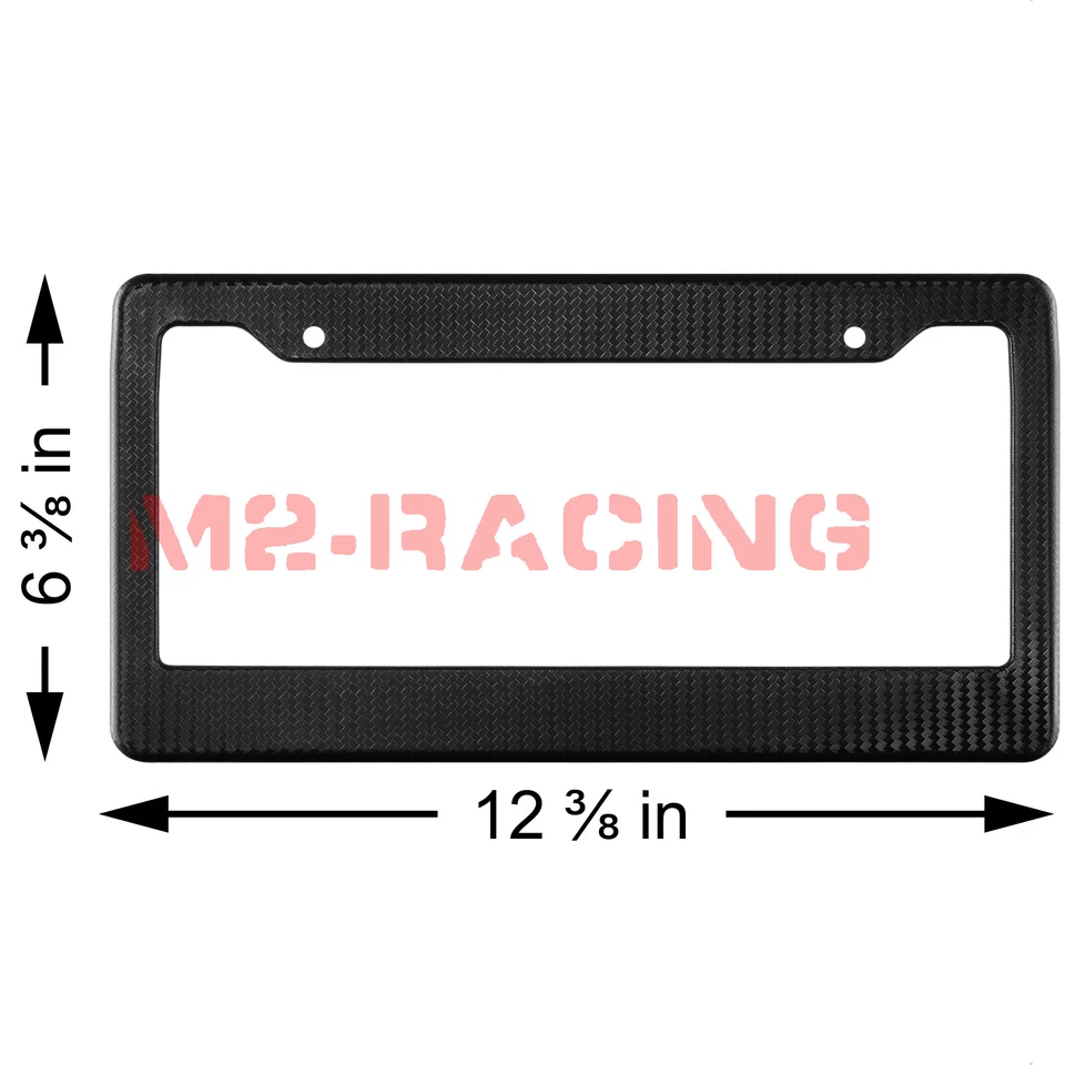 Marcos de matrícula de plástico plateado estilo fibra de carbono soporte delantero y trasero 2 piezas Foto 2 de 4