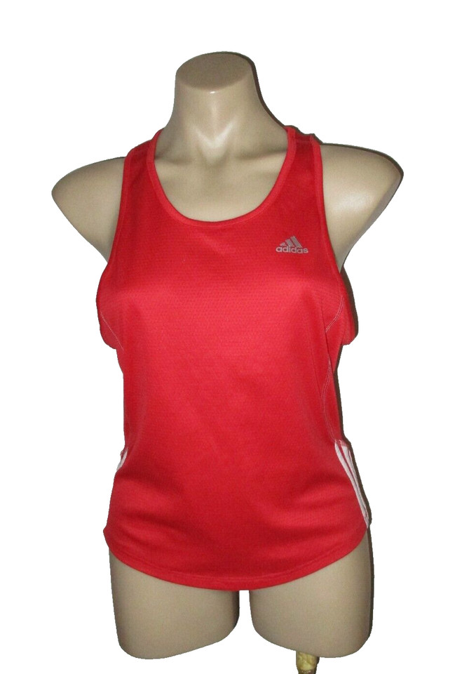 Adidas [8] RED Racer back polyester sport gym Tank TOP Size 8