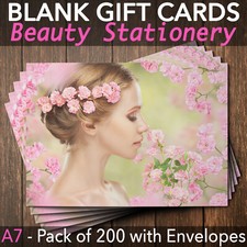 Gift Voucher Card Beauty Salon Spa Wellness Hairdresser Facial x200 + Envelopes