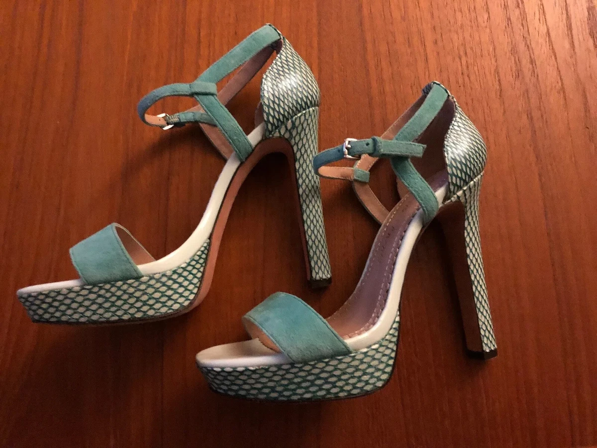 Orange fishnet shop heels