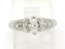 Platinum Marquise Princess Diamond Engagement Ring .40ct