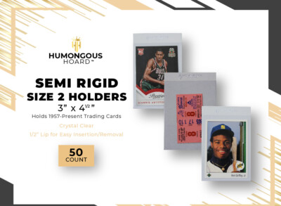 (200) Humongous Hoard Semi Rigid Size 2 Standard Size Cards 3 x 4 1/2''