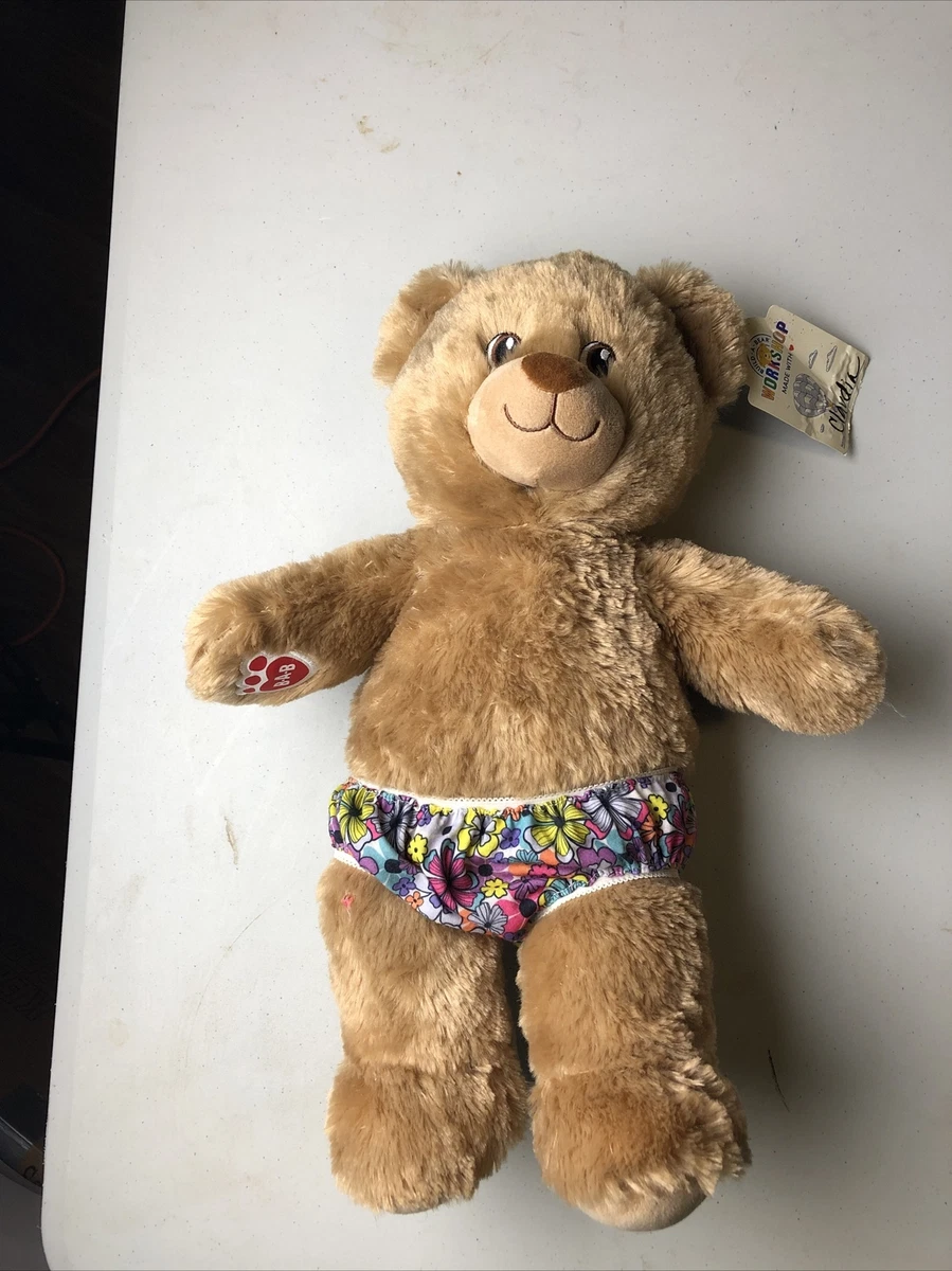 Build A Bear Workshop Lil Brownie Cub 16 Light Brown w/Flowered underwear  (tag)