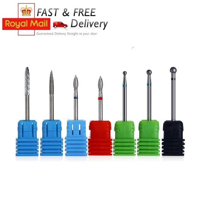 Diamond Ball Nail Drill Bit Rotary Cuticle Clean Manicure Pedicure Tools UK