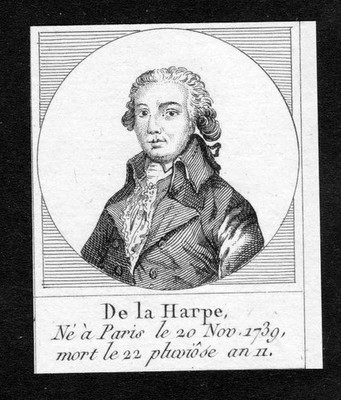 1795 - Jean-Francois de La Harpe Kritiker Dichter France Kupferstich Portrait