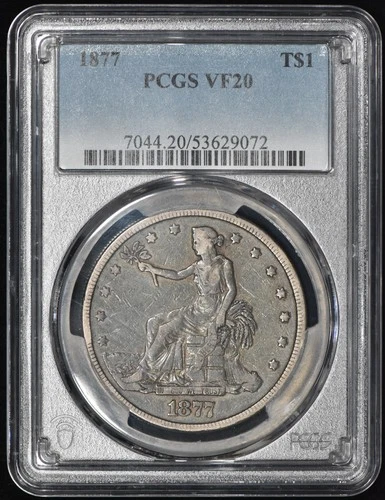1877 Trade Silver Dollar $1 PCGS VF20