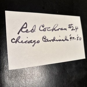 Red Cochran (Wake Forest Star)CB/P/RB/Ret,’47 Chi. Cardinals,WF HdC,GBPHOF D.’04