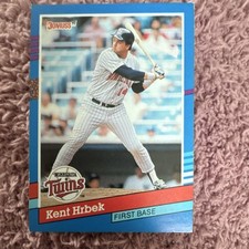 Donruss 1991 Kent Hrbek Minnesota Twins #95 Baseball Base Set 4 Purple Stripes