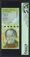 Venezuela 50 Bolivares 5-11-2015 P92k Uncirculated Grade 67