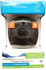 Oxygenics Square Shower Head, Fixed Amplifying Technology 6 Settings Matte Black