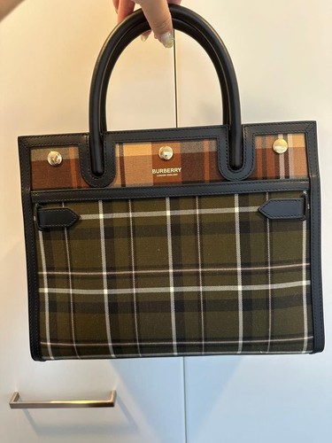 Burberry handbag leather check pattern LONDON BURBERRY Brand new