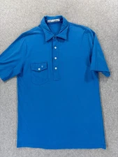 Criquet PLAYERS Pima Cotton Short Sleeve Polo Shirt (Men's Medium) Blue