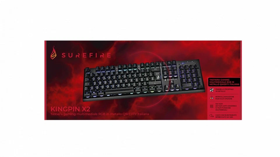 Verbatim Tastiera da Gaming USB Layout Full-size (100%) QWERTY RGB - KingPin X2 - Immagine 2 di 2