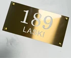 STAINLESS STEEL HOUSE NUMBER DOOR PLATE LASER CUT SILVER GOLD CUSTOMISED STREET