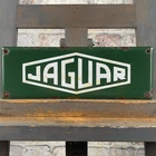 JAGUAR Enamel Sign 11.8x3.9" (30x10cm) Rare Vintage Porcelain Small Unique Decor