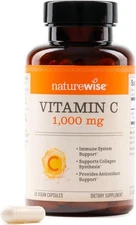 NatureWise Vitamin C 1000mg Capsules - Extra Strength Vegan Vitamin C for Daily 