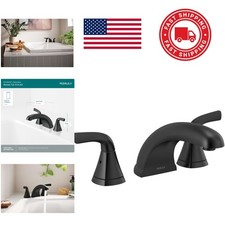 Black Tub Faucet with Two Handles Widespread Design for Perfect Temperature