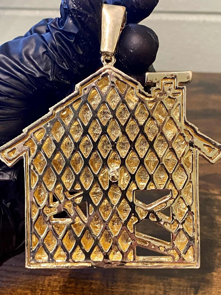 Joyería Colgante HipHop Matón Trafouse Matón HipHop Lujoso Oro 14k y Plata XL Tono Foto 4 de 4