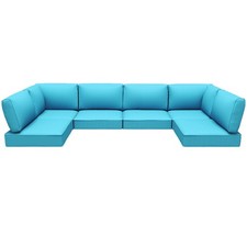 Outdoor Cushions Set Of 14 For 7 Pieces Sectional Rattan Conversation Sets