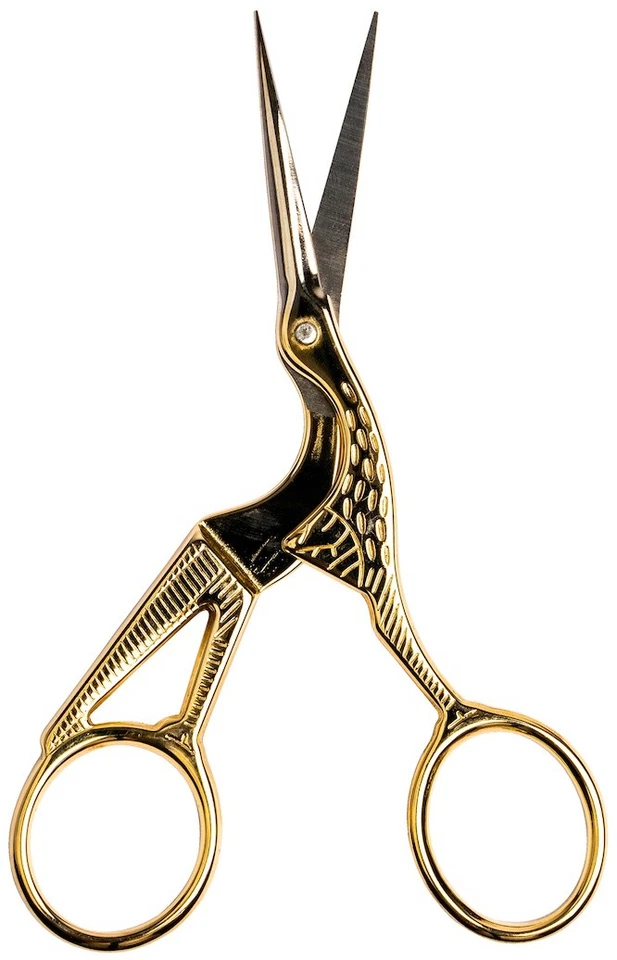 Singer Forged Stork Embroidery Scissors 4.5" Gold - Image 3 of 4