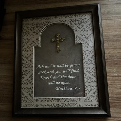 ''Ask And It Will Be Given To You'' Scripture Matthew 7:7 Wood Frame