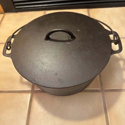 “Erie” Cast Iron Dutch Oven 833-# 8 Matching Flat Lid 837-(Griswold)-c.1890-1905