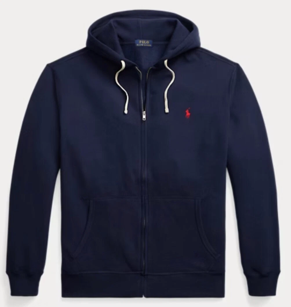 Polo Ralph Lauren Mens Fleece Full Zip Hoodie in Navy Size 2XB