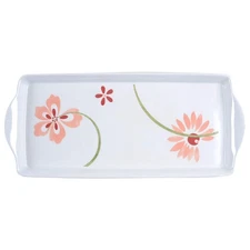 Corning Corelle Pretty Pink  Melamine Rectangular Handled Tray 6522780