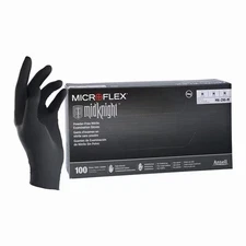 Ansell MICROFLEX MK-296 MidKnight Nitrile Gloves - Black, Size M