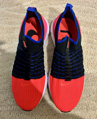 NIKE REACT BLACK /BRIGHT CRIMSON PHANTOM RUN FLYKNIT 2 SNEAKERS SZ 7.5 US, BNIB*