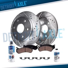 Rear Drilled Rotors + Brake Pads for Chevy GMC Silverado Sierra 1500 Tahoe Yukon