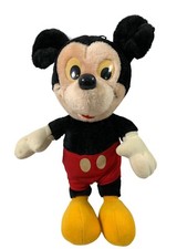 Vintage Disney Mickey Mouse Stuffed Animal Toy Plush Plastic Eyes Nose