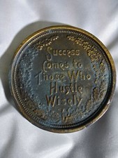 Vintage Collectible Round Buckle - "Success Comes to Those Who Hustle Wisely"