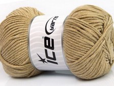 4-Skein Lot Lorena Worsted Yarn medium cotton 4x100g Light Brown